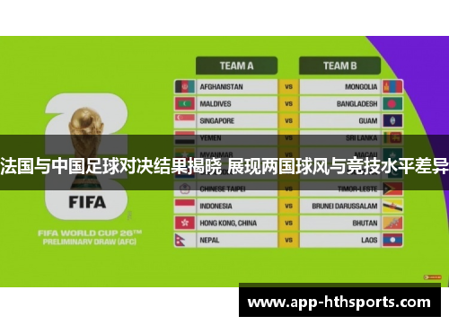 法国与中国足球对决结果揭晓 展现两国球风与竞技水平差异