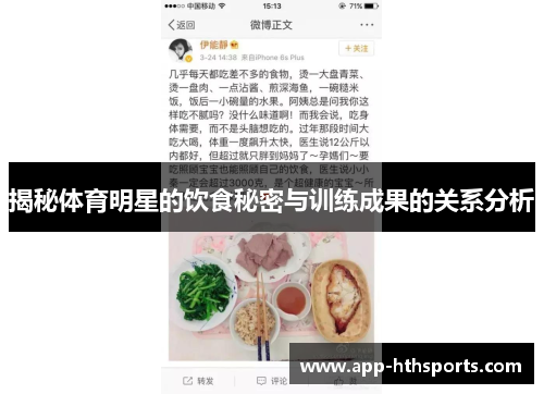 揭秘体育明星的饮食秘密与训练成果的关系分析